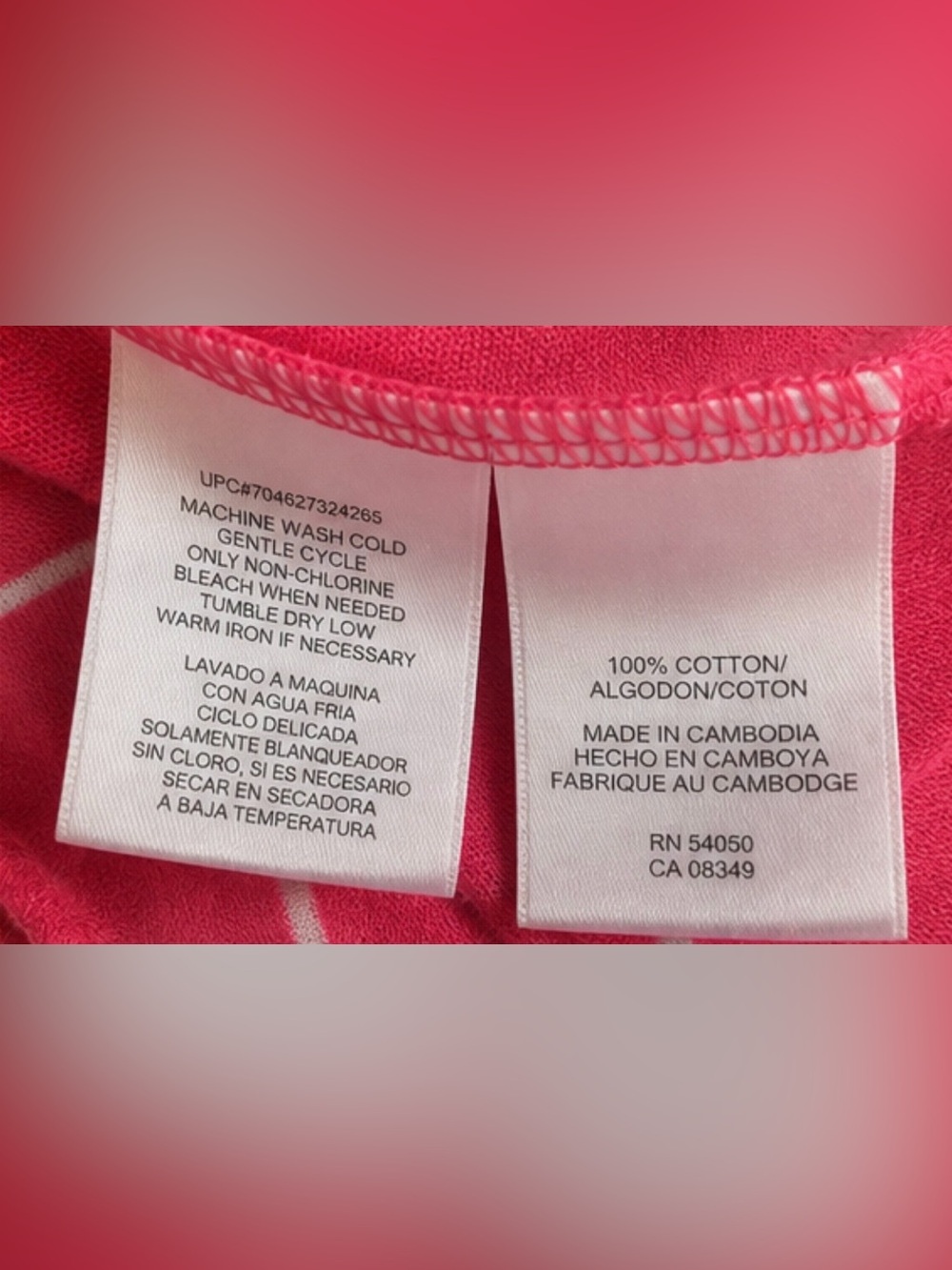 JONES NEW YORK Women’s 3/4 Sleeve One Gold Button Henley Lightweight All Cotton - Picture 4 of 5